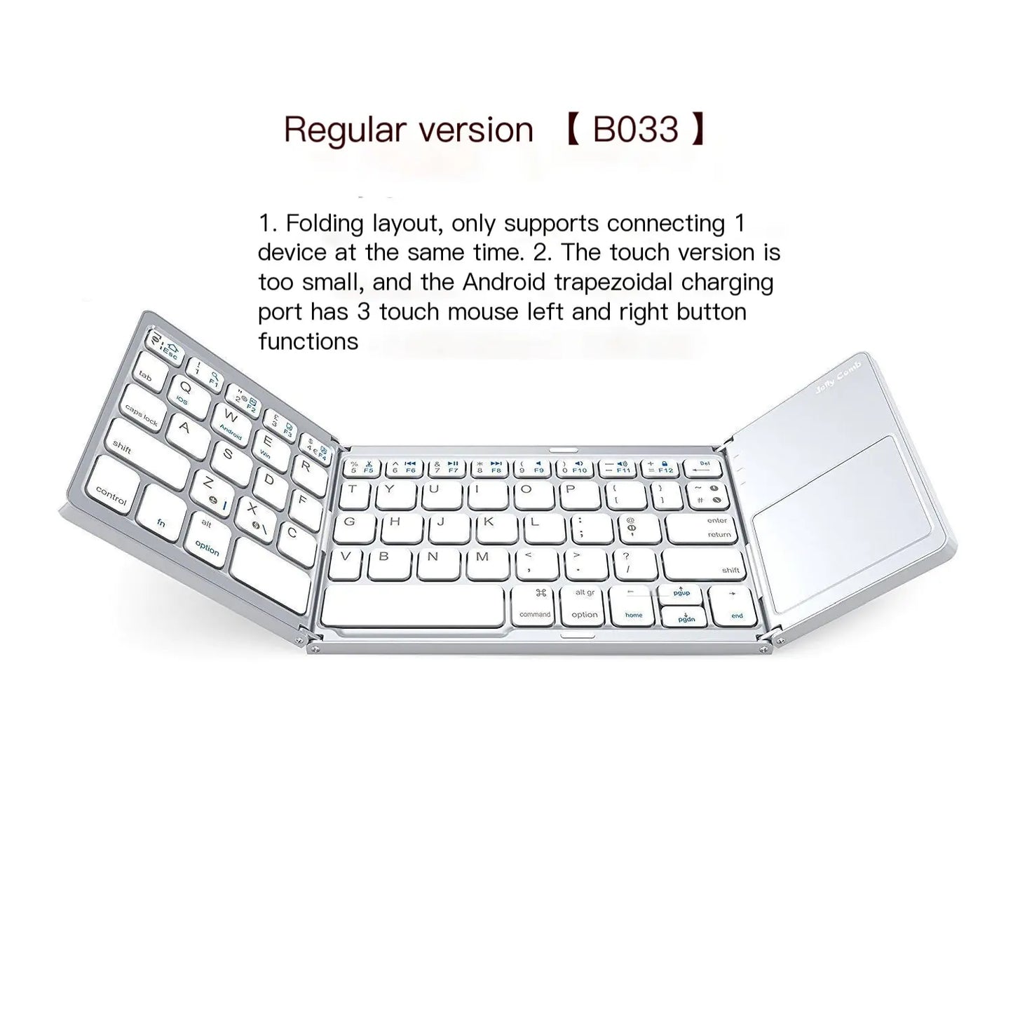 Teclado Dobrável Compacto Bluetooth com Touchpad