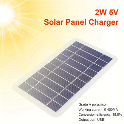 Portable Solar Charger with USB - 2W,