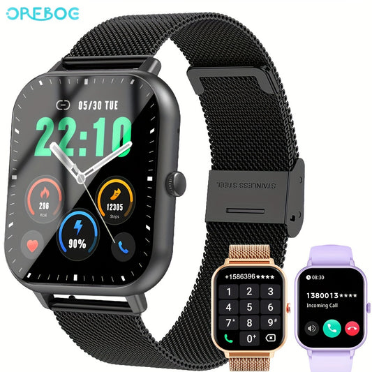 Unisex Smart Watch (Answer/Make Call), 1.83'' Wireless Calling Smartwatch With Pedometer/100+Sport Modes/Ai Voice Control/100+ Watch Faces/Alarm Clock/ Smart Fitness Watch Compatible For IPhone And Android Phones, Goods Gifts