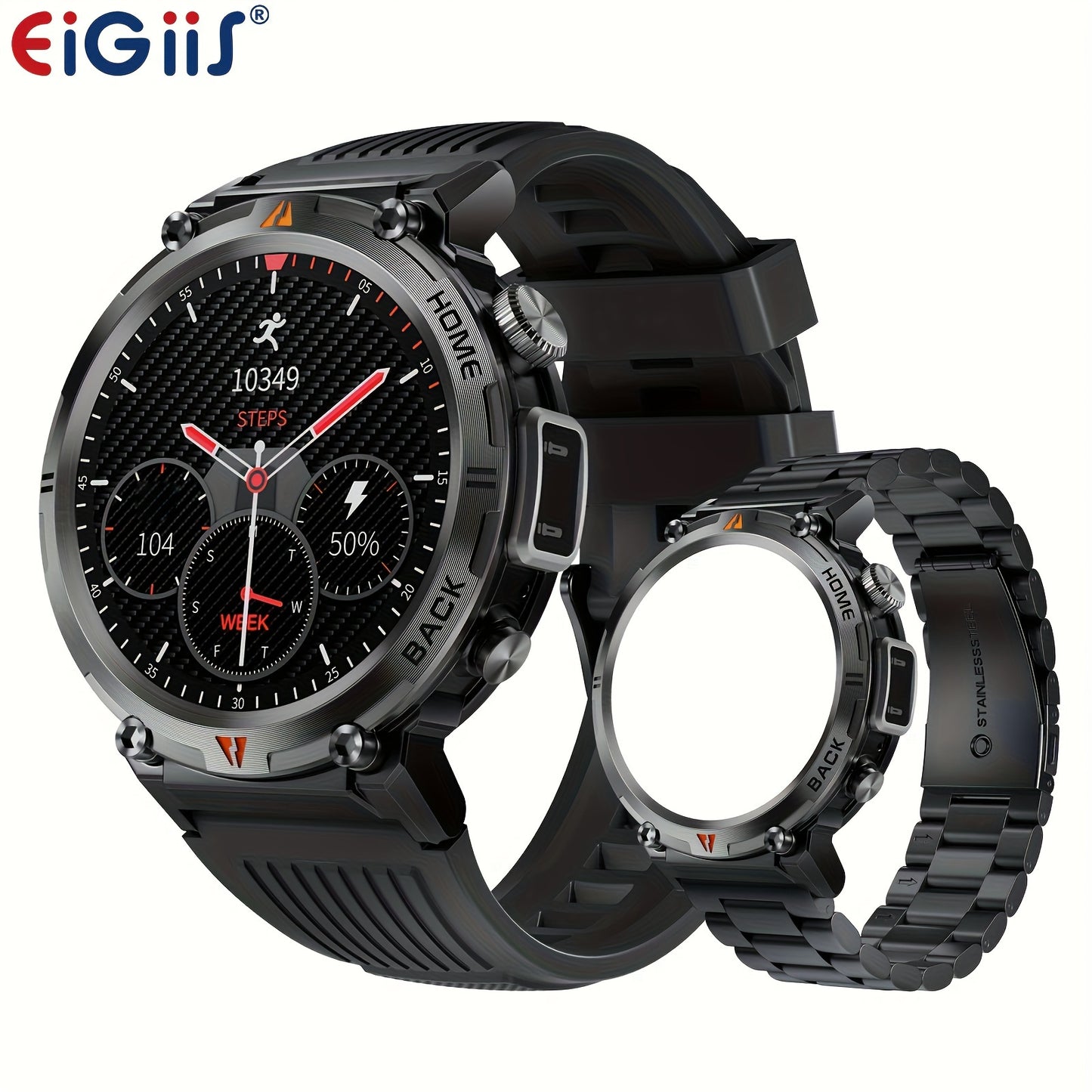 EIGIIS Men'S Outdoor Sports Watch with IPX8 (3ATM) Flashlight