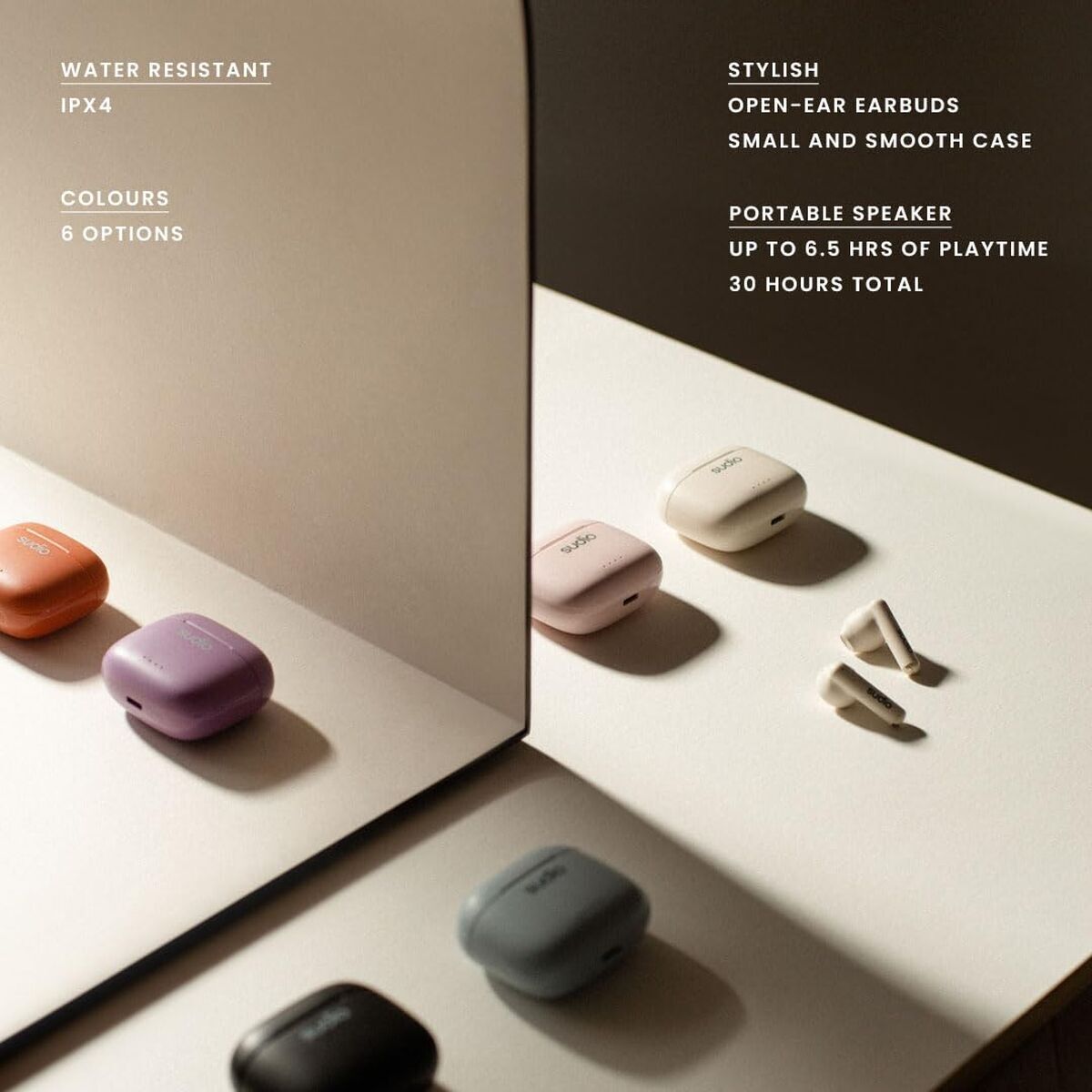 In-ear Bluetooth Headphones Sudio A1 True Wireless White-1