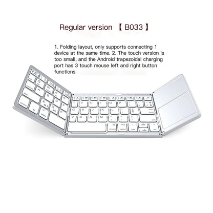 Teclado Dobrável Compacto Bluetooth com Touchpad