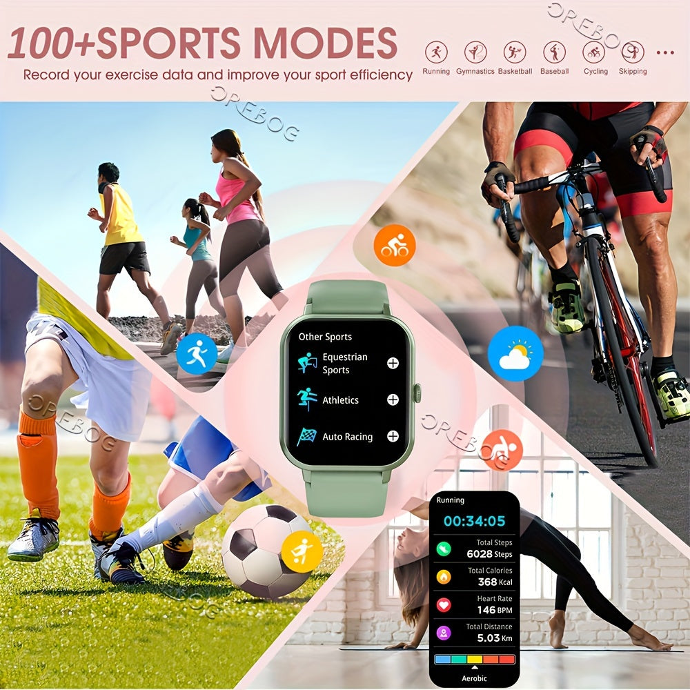 Unisex Smart Watch (Answer/Make Call), 1.83'' Wireless Calling Smartwatch With Pedometer/100+Sport Modes/Ai Voice Control/100+ Watch Faces/Alarm Clock/ Smart Fitness Watch Compatible For IPhone And Android Phones, Goods Gifts