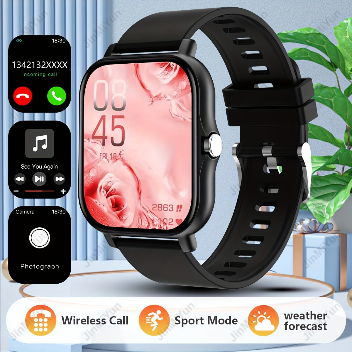 HOT 1.83  Full Screen Touch Sports Smartwatch For Men