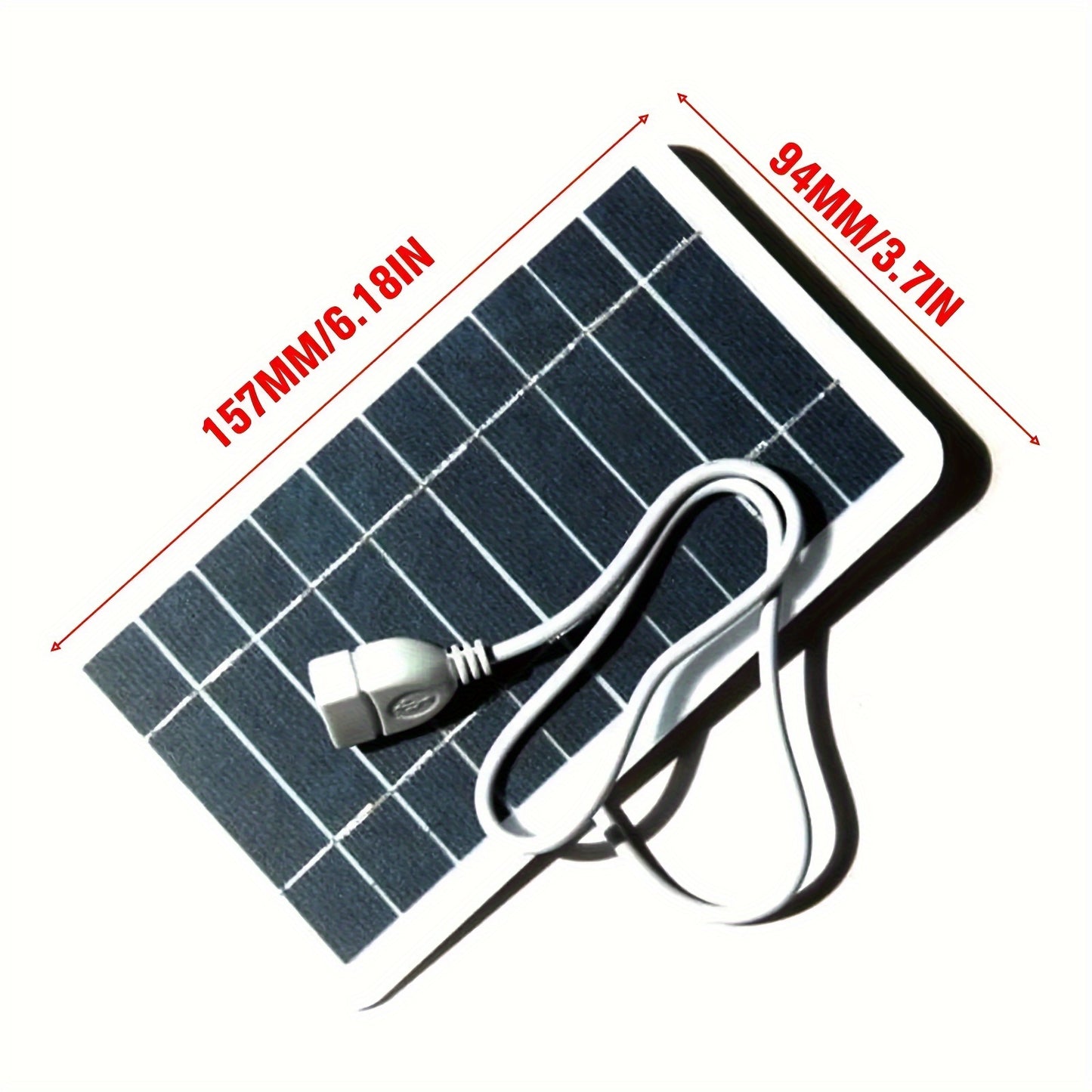 Portable Solar Charger with USB - 2W,