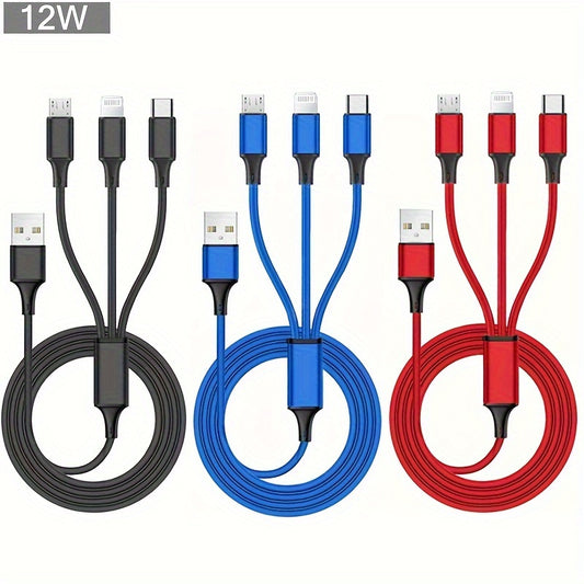 3 in 1 USB Charging Cable for iPhone/Type-C/Micro USB